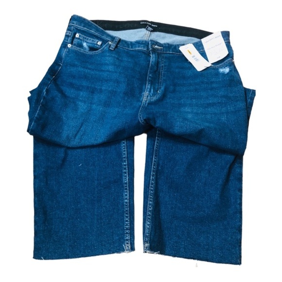 Calvin Klein jeans hi rise straight fit distressed frayed hem jeans size 16W new - Picture 8 of 16